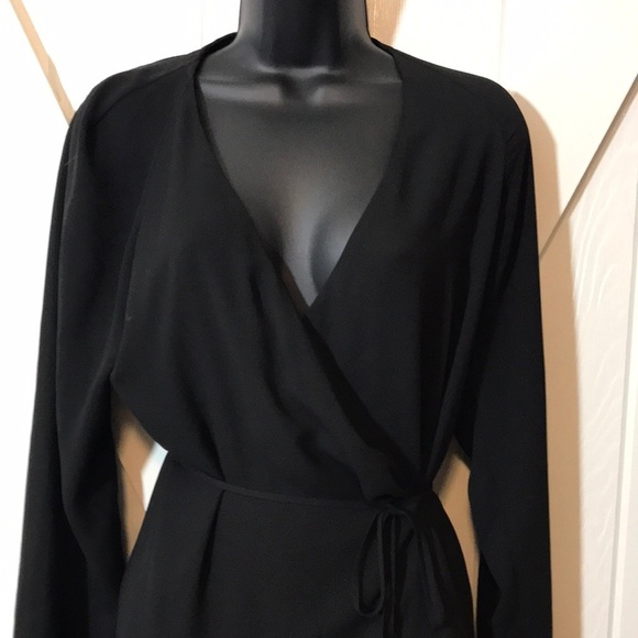 Aritzia Babaton Black Wallace Wrap Dress - Picture 1 of 9